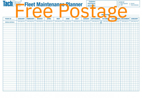 Maintainence Reacord wall chart wall chart for hgv lgv bus coach van fleet operators